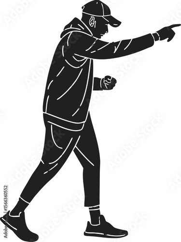 boxing coach giving instructions black silhouette