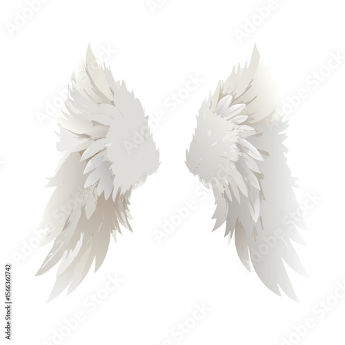 Realistic Angel Wings Vector – Isolated on Transparent Background