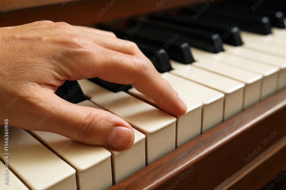 Fototapeta premium fingers dance on the keys of a grand piano