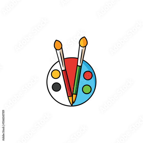 vector design of colorful paintbrushes in a cup wi