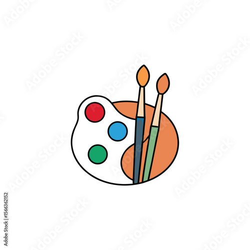 vector design of colorful paintbrushes in a cup wi