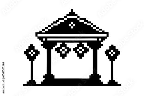 vector illustration of a lantern with reflection