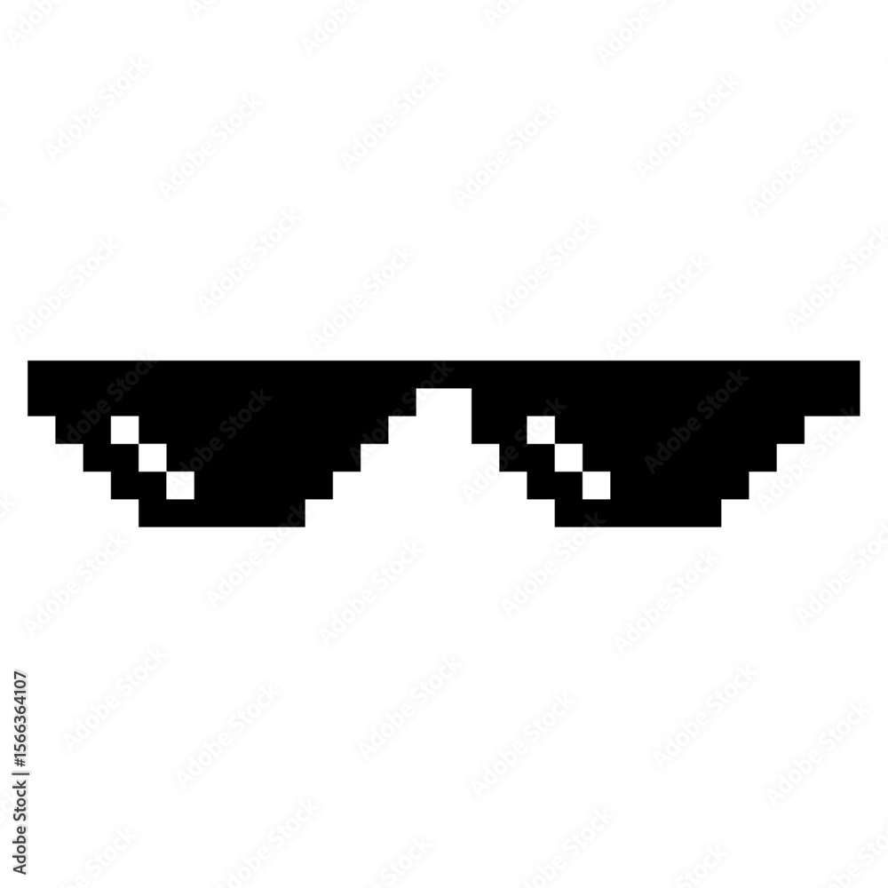 Pixel sunglasses emoji, isolated on transparent background Pixel sunglasses emoji, isolated on transparent background