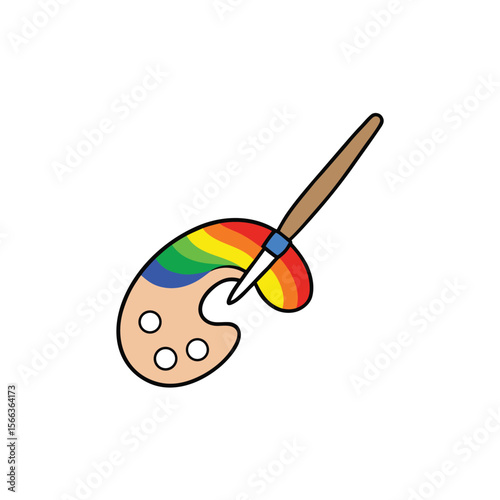 vector drawing of a painter s hand holding a brush