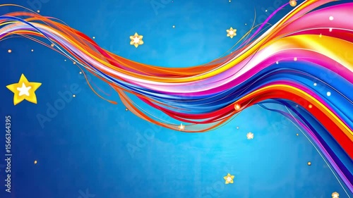 Colorful abstract waves of vibrant hues in a gradient background with dynamic movement and energy for creative design projects and modern artworks