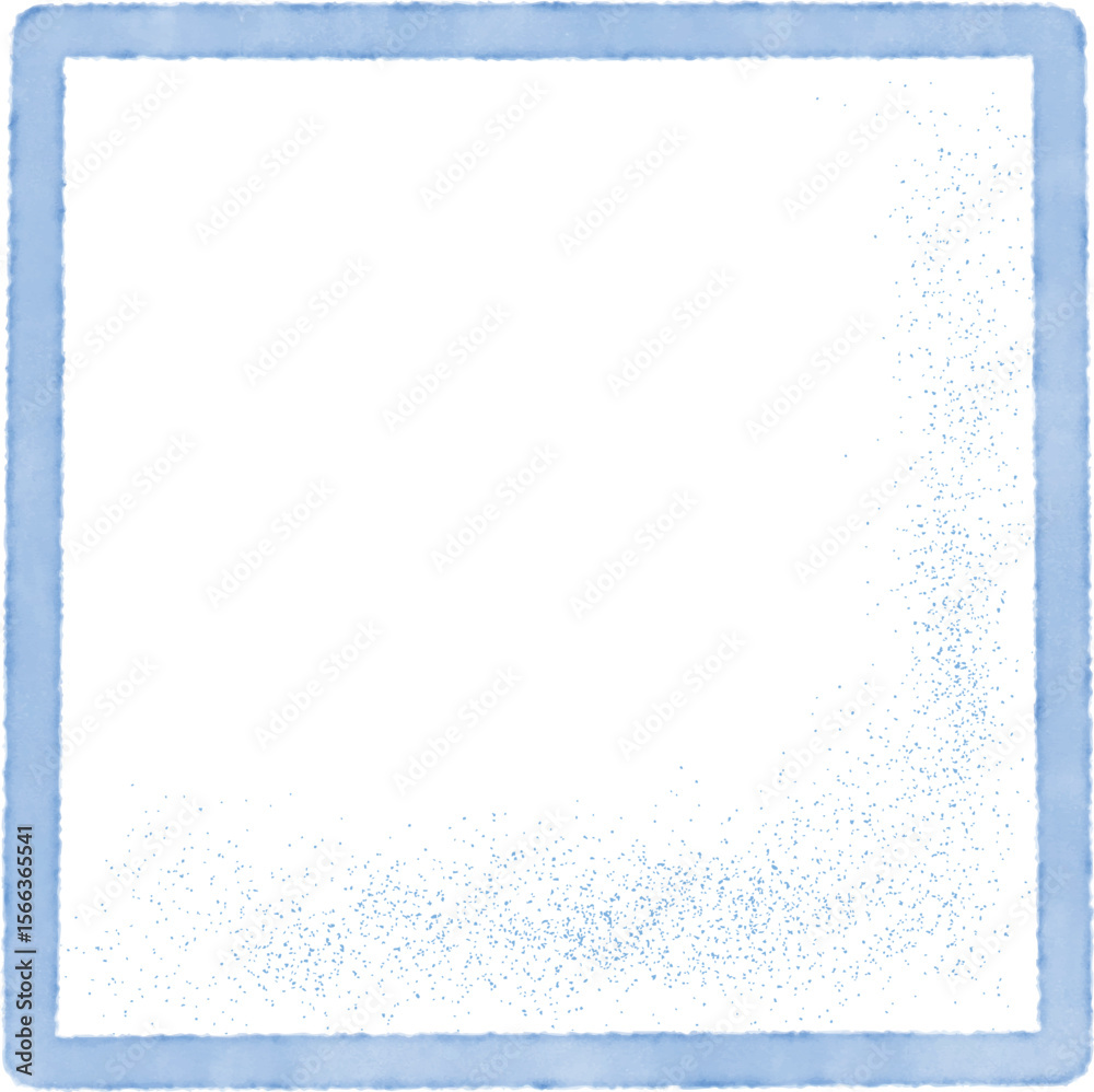 Obraz premium アイスキューブのような水彩の青いフレーム Adobe Illustrator Artwork