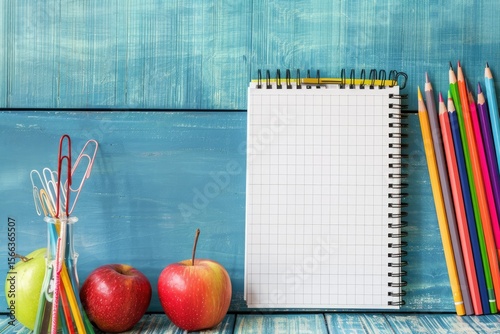 Vibrant Color Visual of Creative Back to School Composition with Slate