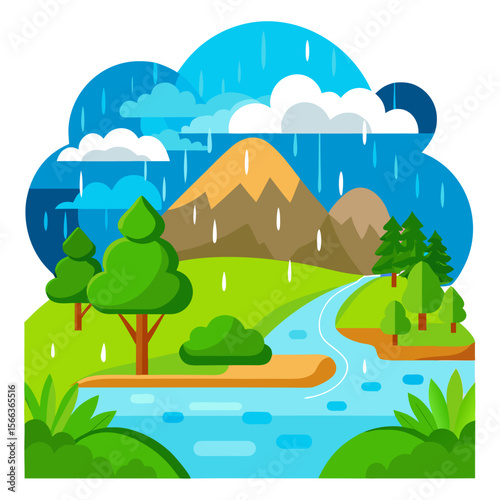 nature with raining
