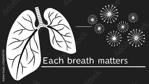 Simple Illustration of Lungs and Air Particles