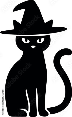 Black Cat vector black silhouette print design