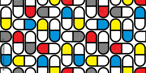 カプセルのシームレスパターン・背景素材
Seamless Pattern of capsule Background Design.