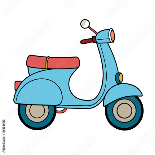 Retro vintage scooter vector illustration