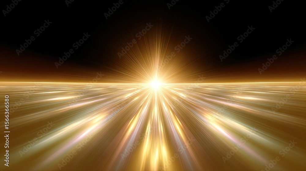 Obraz premium Radiant Sunrise with Light Beams and Glowing Horizon in Motion