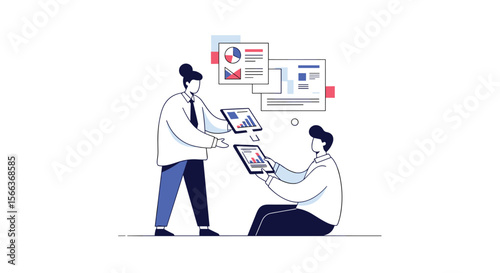 Analyzing market trends and business growth opportunities through data visualization and collaborative strategy sessions
