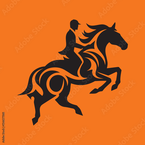 horse rider vector 
