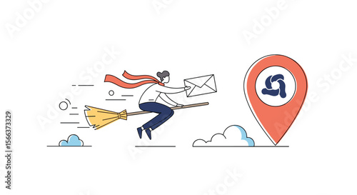 Locating destination fast and efficiently with magical transportation methods illustration
