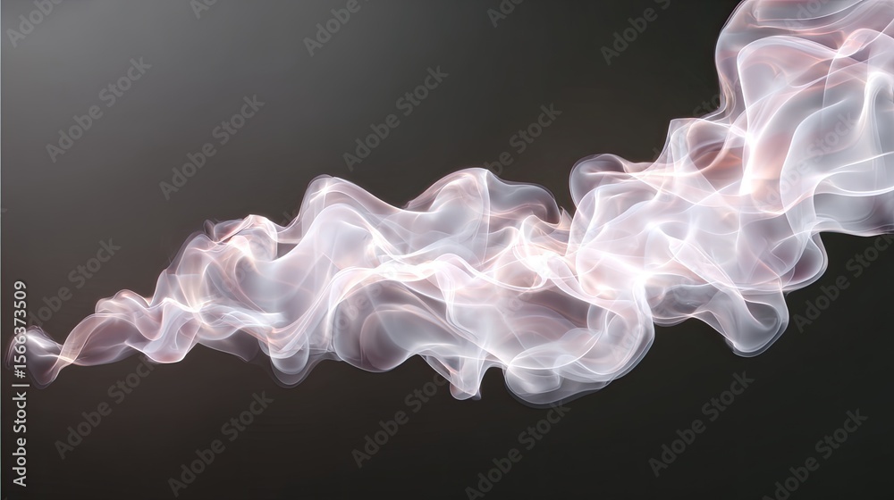 Fototapeta premium Ethereal Flow of Soft White Smoke on Dark Background