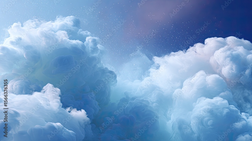 Naklejka premium Soft Blue and White Clouds in Serene Sky with Gentle Atmosphere