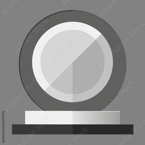 Abstract geometric trophy or award on a pedestal against a neutral background