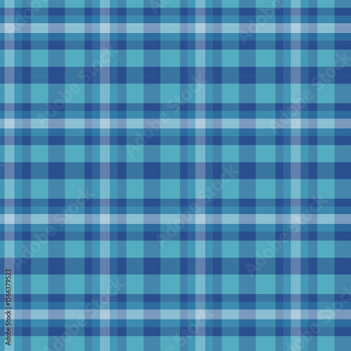 Blue Plaid Pattern - Seamless Aqua Tartan