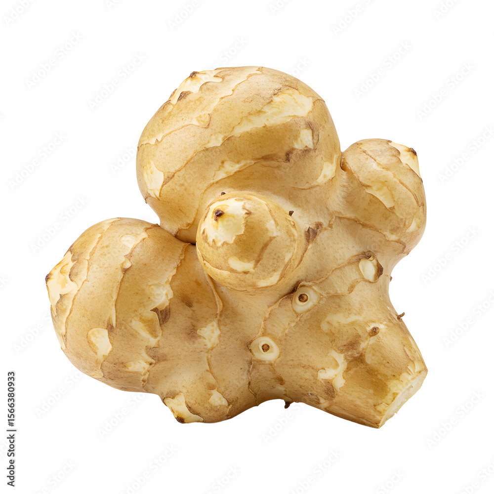 Close-up of Sunchoke Isolated on White Background for Food Photography Close-up of Sunchoke Isolated on White Background for Food Photography