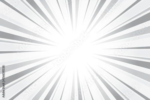 Metallic gray sunburst background. Abstract sun light rays background. Comic ray backdrop.