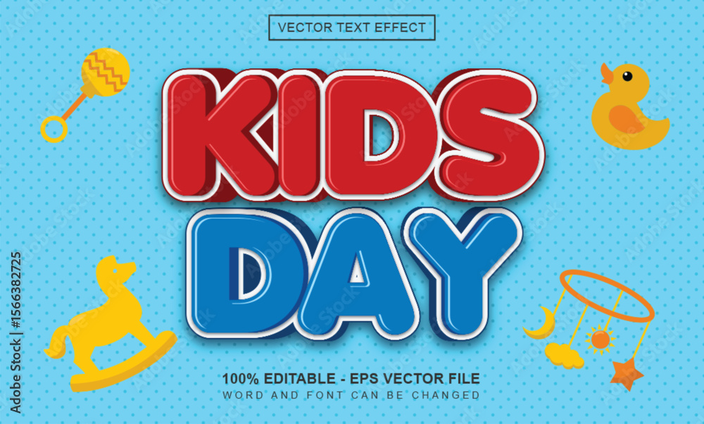 Fototapeta premium Kids day text effect