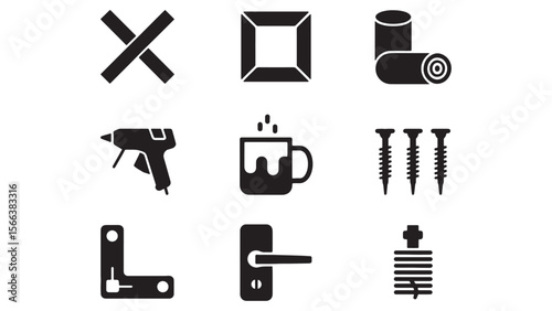 DIY Repair & Construction Icon Set - 12 EPS Vectors