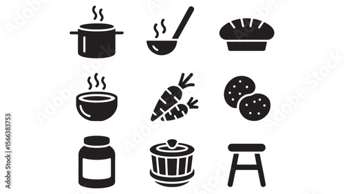 Food and Cooking Icon Set 9 High-Quality EPS Vector Icons