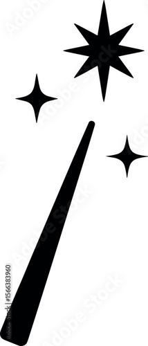Wizard Wand vector black silhouette design