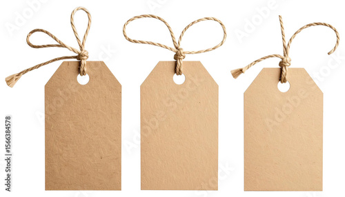 Blank Kraft Paper Gift Tags Mockup