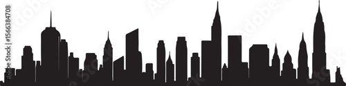 Urban Skyline Black Silhouette