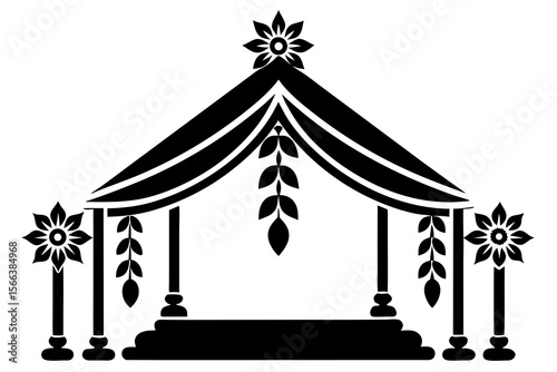 vector illustration of a japanese temple