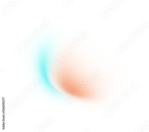 Blue red white color grainy gradient shape transparent background. Abstract color gradient blur on transparent background. Vibrant grungy, noise texture effect