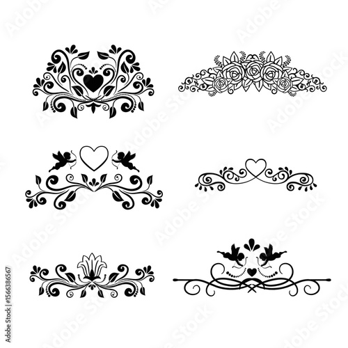 vector vintage page decor with crowns arrows floral elements