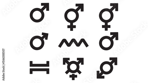 High-Quality Vector Gender Symbols Icon Set