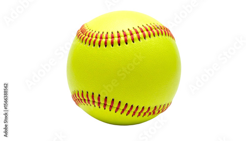 Yellow Softball Isolated on White and Transparent Background