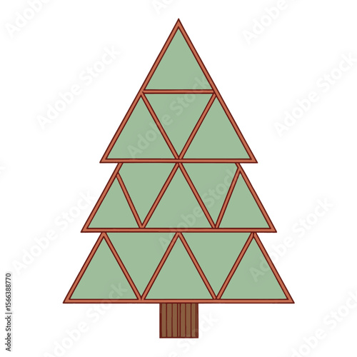 Simple Christmas pine tree, vector illustration