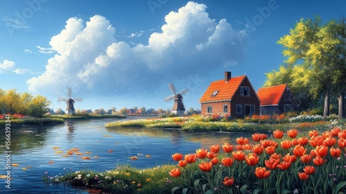 windmill in the netherlands