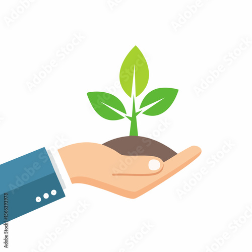Protecting Our Planet A Hand Holding a Young Sprout, Symbolizing Environmental Conservation and Growth