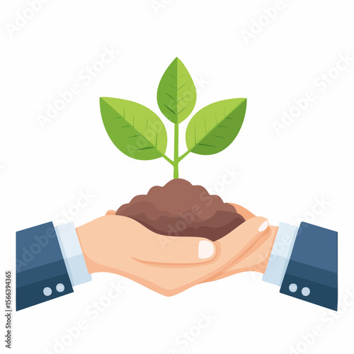 Protecting Our Planet Hands Carefully Holding a Young Sprout