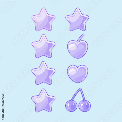 A vibrant set of baby icons featuring colorful stars, hearts, and pink and blue elements, perfect for celebrating love and new life