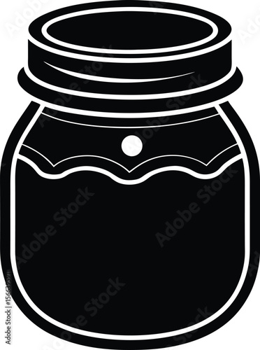 Glass jar filled with homemade jam or preserve