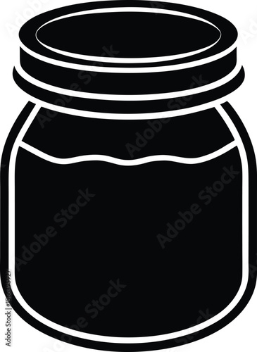 Full jar of homemade preserves canning glass