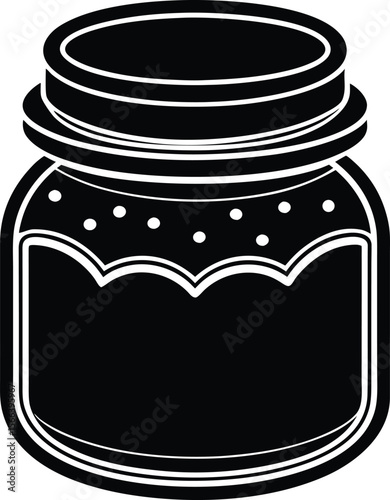 Closed jar of homemade jam or preserve