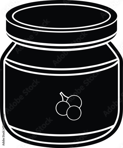 Glass jar of berry jam or preserve homemade sweet treat