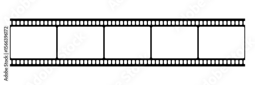 Film strip. Retro picture with film strip icon. Film strip roll. Video tape photo film strip frame vector. 