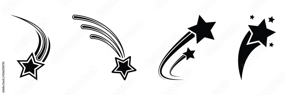 Obraz premium Shooting star icon vector illustration