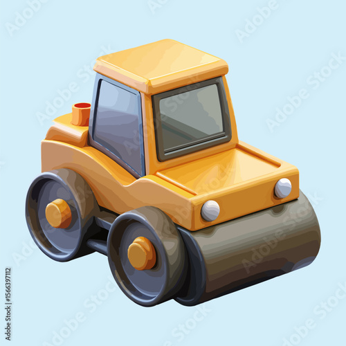 Isolated vintage yellow and red toy car and truck models, old wooden and plastic retro play vehicles