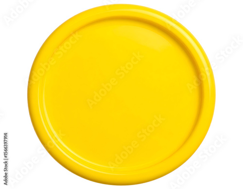 Bright yellow frisbee captures the essence of outdoor play with its sleek design and cheerful color.